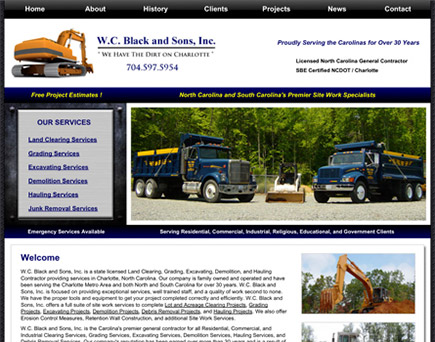 W.C. Black and Sons, Inc. - Demolition, Excavating, Grading, Land Clearing, and Hauling Services in Charlotte, North Carolina